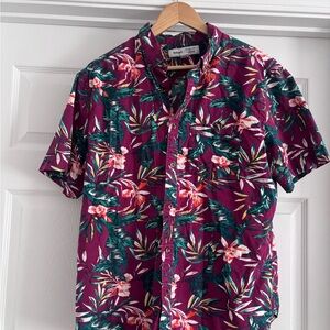 Old Navy Purple Floral Button Down Shirt